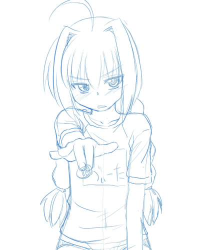 hijiri tsukasa, vita (nanoha), lyrical nanoha, mahou shoujo lyrical nanoha, mahou shoujo lyrical nanoha a's, lowres, 00s, 1girl, blue theme, board game, coin, female focus, go (board game), monochrome, sketch, solo