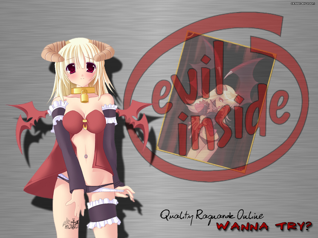 succubus (ragnarok online), intel, ragnarok online, 1girl, cowboy shot, demon girl, female focus, leg tattoo, solo, tattoo
