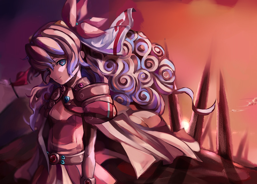 kz-kura, nia teppelin, tengen toppa gurren lagann, bad id, bad pixiv id, 00s, blonde hair, blue eyes, long hair, solo