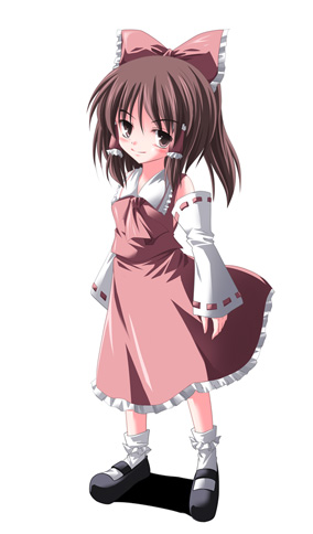subaru noji, hakurei reimu, perfect cherry blossom, touhou, lowres, 1girl, chibi, female focus, solo