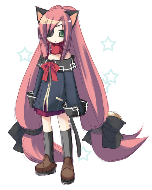 sazaki ichiri, original, tagme, animal ears, cat ears, eyepatch, solo