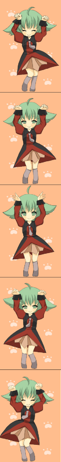 toda ayu, original, bad id, bad pixiv id, highres, long image, tall image, caramelldansen, comic, green hair