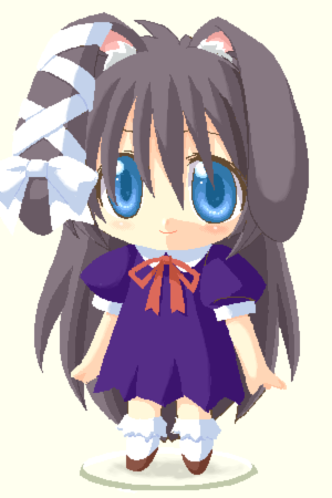 lowres, tagme, animal ears, chibi, oekaki, rabbit ears, ribbon, solo