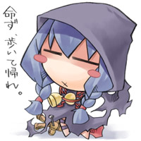 nyagakiya, curse maker, curse maker 2, atlus, etrian odyssey, lowres, 1girl, chibi, female focus, solo