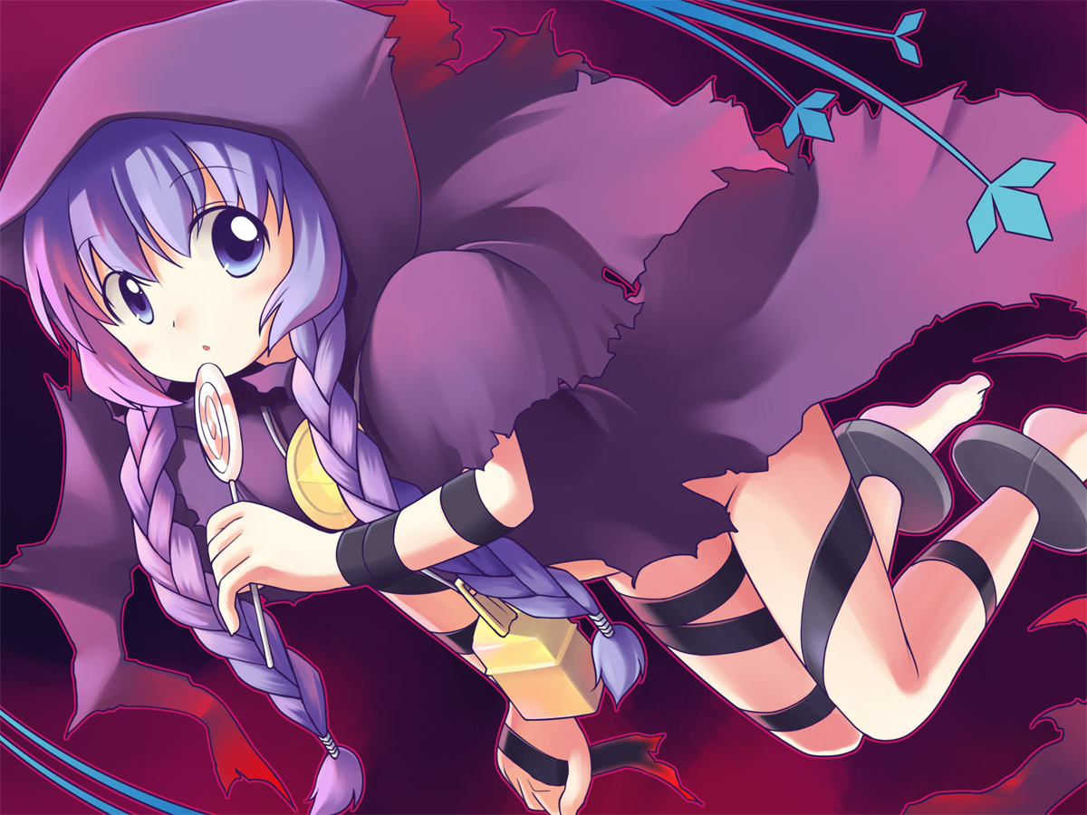 emurin, curse maker, curse maker 2, atlus, etrian odyssey, braid, candy, food, lollipop, solo, swirl lollipop, twin braids