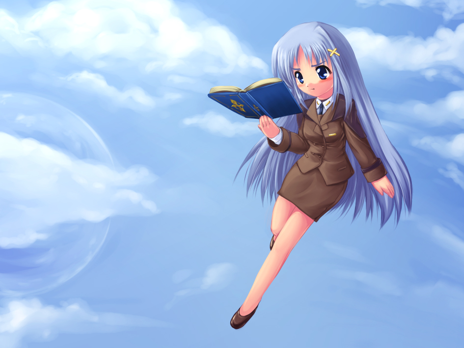 tdk, book of the azure sky, reinforce zwei, lyrical nanoha, mahou shoujo lyrical nanoha, mahou shoujo lyrical nanoha strikers, bad id, bad pixiv id, 00s, 1girl, book, female focus, hair ornament, military, military uniform, solo, x hair ornament