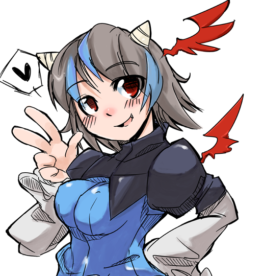 ura doramachikku, dora, tokiko (touhou), touhou, 1girl, aged up, female focus, head wings, multicolored hair, solo, wings