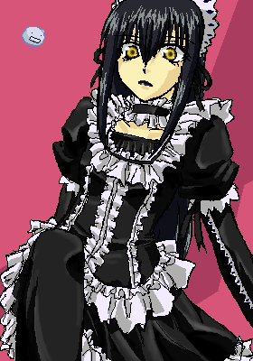 yuuki kei, moyashimon, lowres, 1boy, crossdressing, crossdressing (mtf), goth fashion, male focus, oekaki, solo, trap