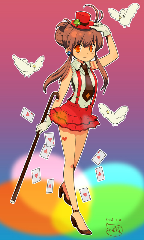 ukke, original, cane, hat, legs, skirt, solo, suspenders
