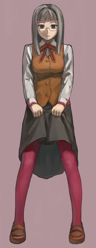 b suke, himuro kane, fate/stay night, fate (series), 00s, clothes lift, homurabara academy school uniform, pantyhose, school uniform, serafuku, skirt, skirt lift, solo
