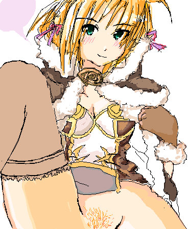eternalspherex, wizard (ragnarok online), ragnarok online, lowres, female pubic hair, oekaki, pubic hair, solo, thighhighs, wizard