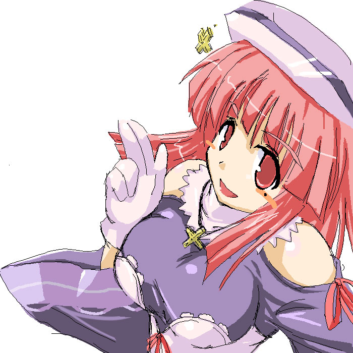 fermelle, prier, la pucelle, nippon ichi, bad id, bad pixiv id, 1girl, breasts, female focus, large breasts, oekaki, red hair, solo