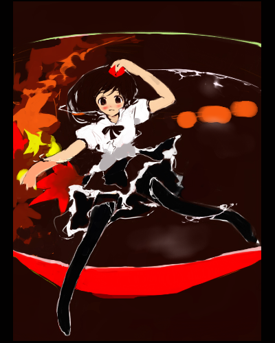 mo, shunsei (muratou), shameimaru aya, touhou, lowres, 1girl, black pantyhose, blush, female focus, hat, looking at viewer, pantyhose, red hat, smile, solo