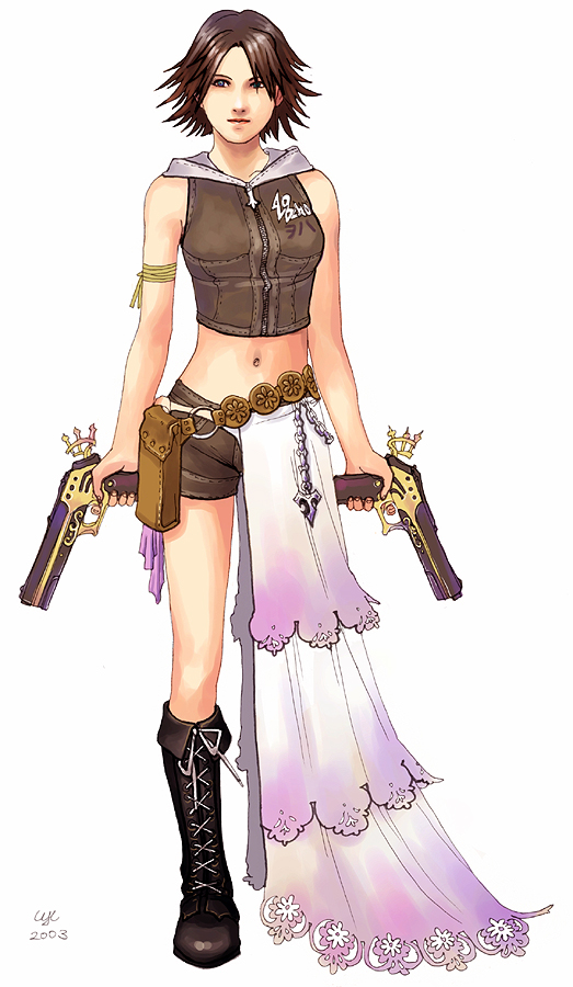 yuna, final fantasy, final fantasy x, final fantasy x-2, 00s, gun, weapon