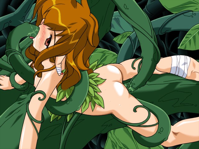 gunners broom, anal, ass, bandages, blush, breasts, elf, long hair, monster, nude, oral, plant, pointy ears, pussy juice, rape, shiny skin, small breasts, tentacle sex, tentacles, vines