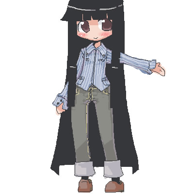 tao, tao (kadoya), houraisan kaguya, touhou, lowres, 1girl, casual, female focus, oekaki, simple background, solo, white background