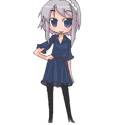 tao, tao (kadoya), izayoi sakuya, touhou, lowres, 1girl, casual, female focus, oekaki, pantyhose, solo