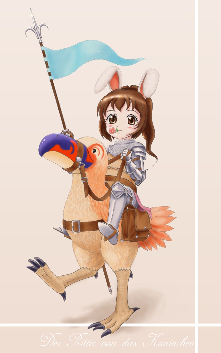 knight (ragnarok online), peco peco, ragnarok online, tagme, animal ears, knight, rabbit ears, solo