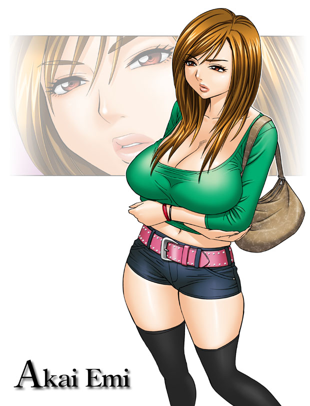 tagme, breasts, brown hair, large breasts, thighhighs