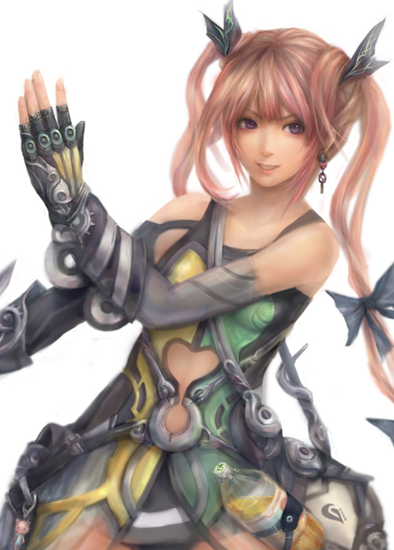 miche, original, bad id, bad pixiv id, tagme, brown hair, gloves, solo, twintails