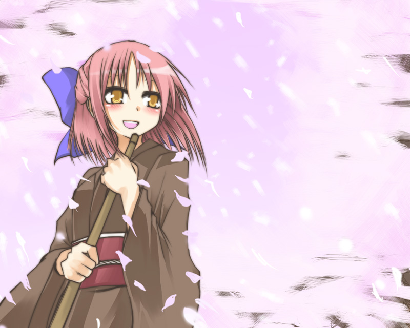 hane (hanegoya), kohaku (tsukihime), tsukihime, tagme, 00s, pink hair, solo, yellow eyes