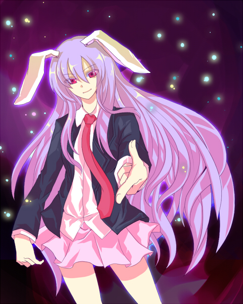 harano, reisen udongein inaba, touhou, bad id, bad pixiv id, 1girl, animal ears, female focus, gradient background, rabbit ears, solo, standing