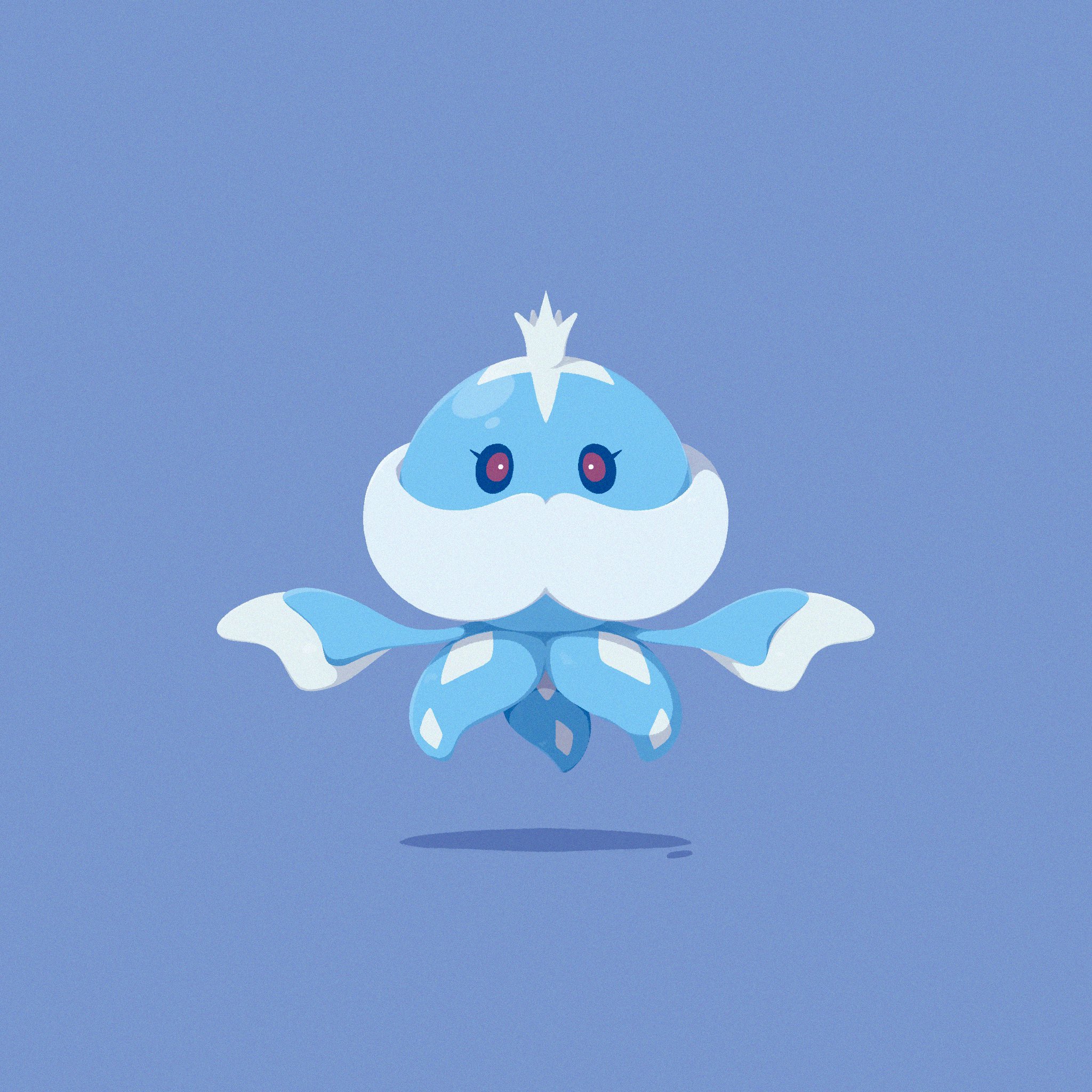 afuron, jellicent, jellicent (male), nintendo, pokemon, commentary, highres, bright pupils, brown eyes, floating, full body, gen 5 pokemon, looking at viewer, no humans, pokemon (creature), pokemon focus, solo, white pupils