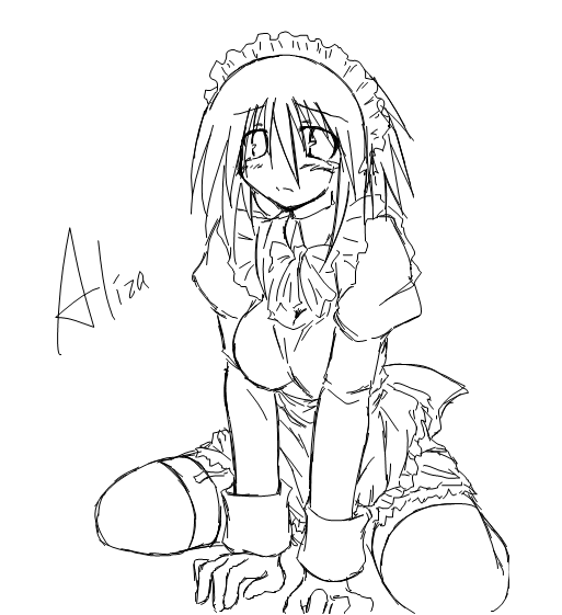 kaminagi (kaminagi-tei), aliza, ragnarok online, tagme, greyscale, monochrome, solo, tears, thighhighs