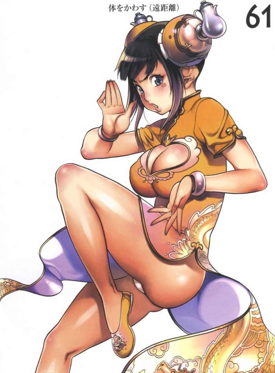 f.s., melona (queen's blade), protean assassin melona, queen's blade, highres, official art, + +, 00s, 1girl, black hair, blue eyes, blush stickers, breasts, bun cover, china dress, chinese clothes, cleavage, cleavage cutout, clothing cutout, double bun, dress, female focus, hair bun, heart, heart cutout, solo, teapot