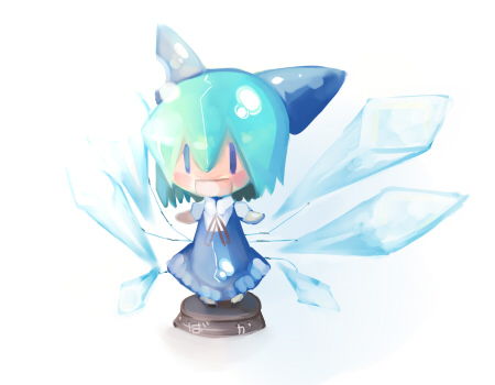 kanikama, cirno, touhou, lowres, 1girl, female focus, solo