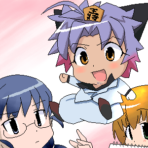 potemayo, lowres, 3girls, chibi, multiple girls, oekaki, parody