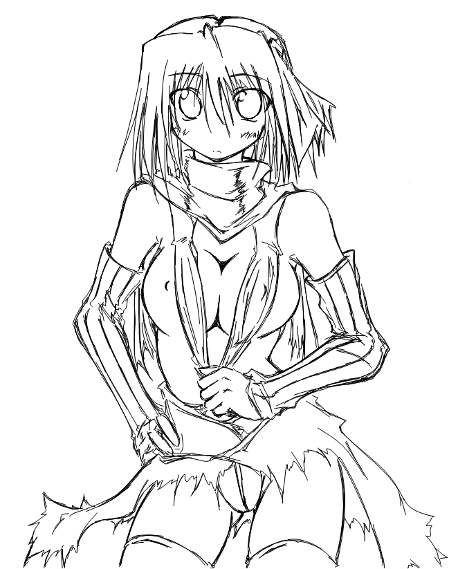 kaminagi (kaminagi-tei), assassin (ragnarok online), ragnarok online, 1girl, assassin, female focus, greyscale, monochrome, solo, thighhighs