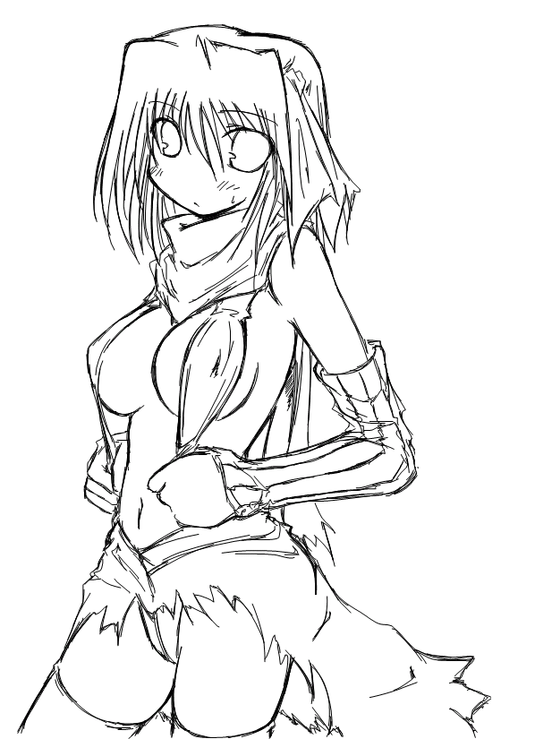 kaminagi (kaminagi-tei), assassin (ragnarok online), assassin cross (ragnarok online), ragnarok online, assassin, greyscale, monochrome, sketch, solo, thighhighs