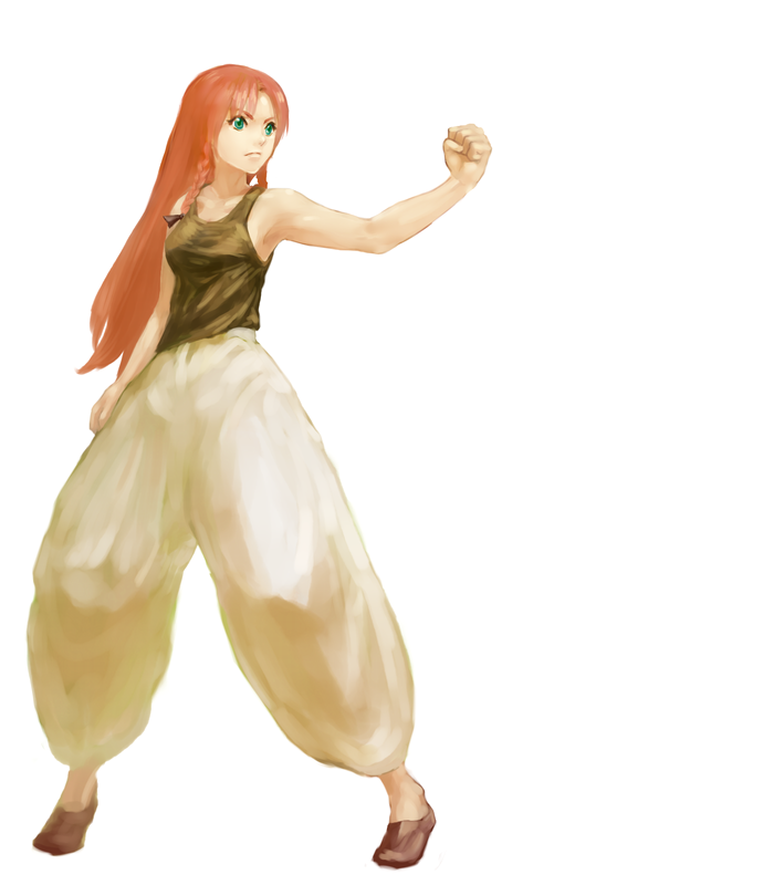 chirigami-san, hong meiling, immaterial and missing power, touhou, bad id, bad pixiv id, 1girl, alternate costume, bow, braid, female focus, full body, green eyes, long hair, red hair, simple background, solo, twin braids