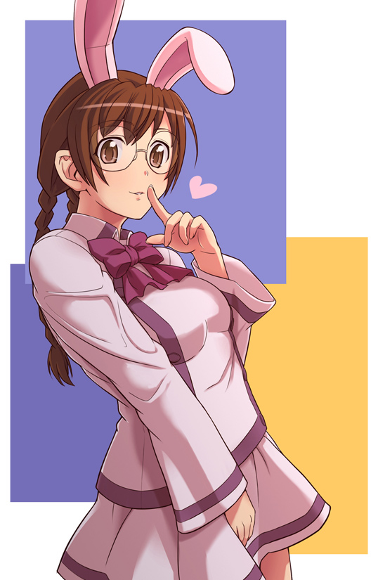 e20, clala, quiz magic academy, animal ears, glasses, rabbit ears