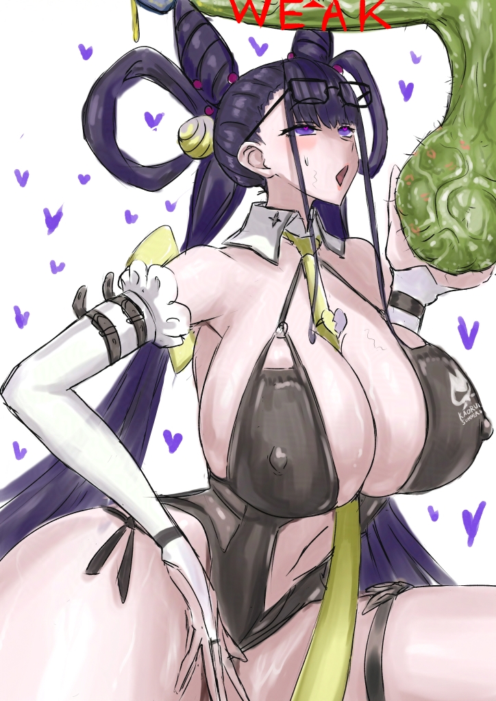 etekou, murasaki shikibu (fate), fate/grand order, fate (series), 1girl, breasts, huge breasts, long hair, penis