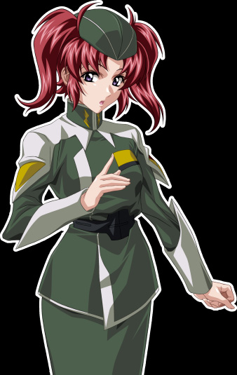 takapiko, meyrin hawke, gundam, gundam seed, gundam seed destiny, 00s, 1girl, belt, female focus, garrison cap, hat, military, military uniform, purple eyes, red hair, simple background, solo, twintails