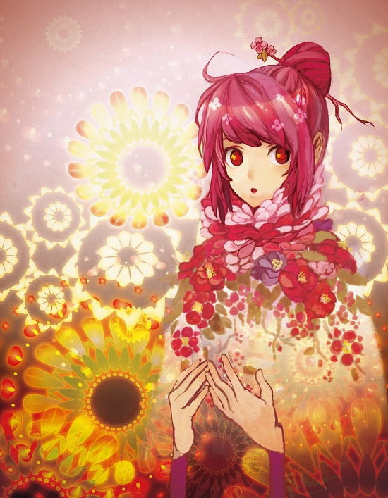 siro (asteblanc), original, bad id, bad pixiv id, 1girl, female focus, pink hair, red eyes, solo