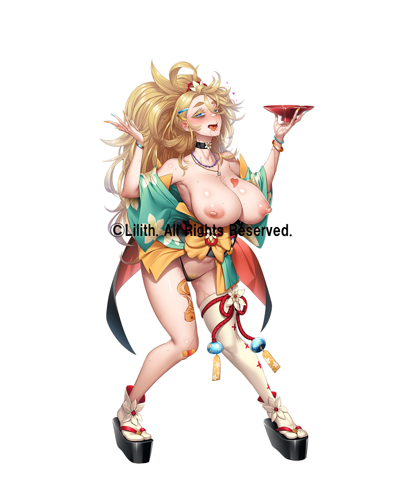 shindol, natalie fletcher, lilith-soft, taimanin (series), taimanin rpgx, 1girl, blonde hair, breasts, large breasts, long hair