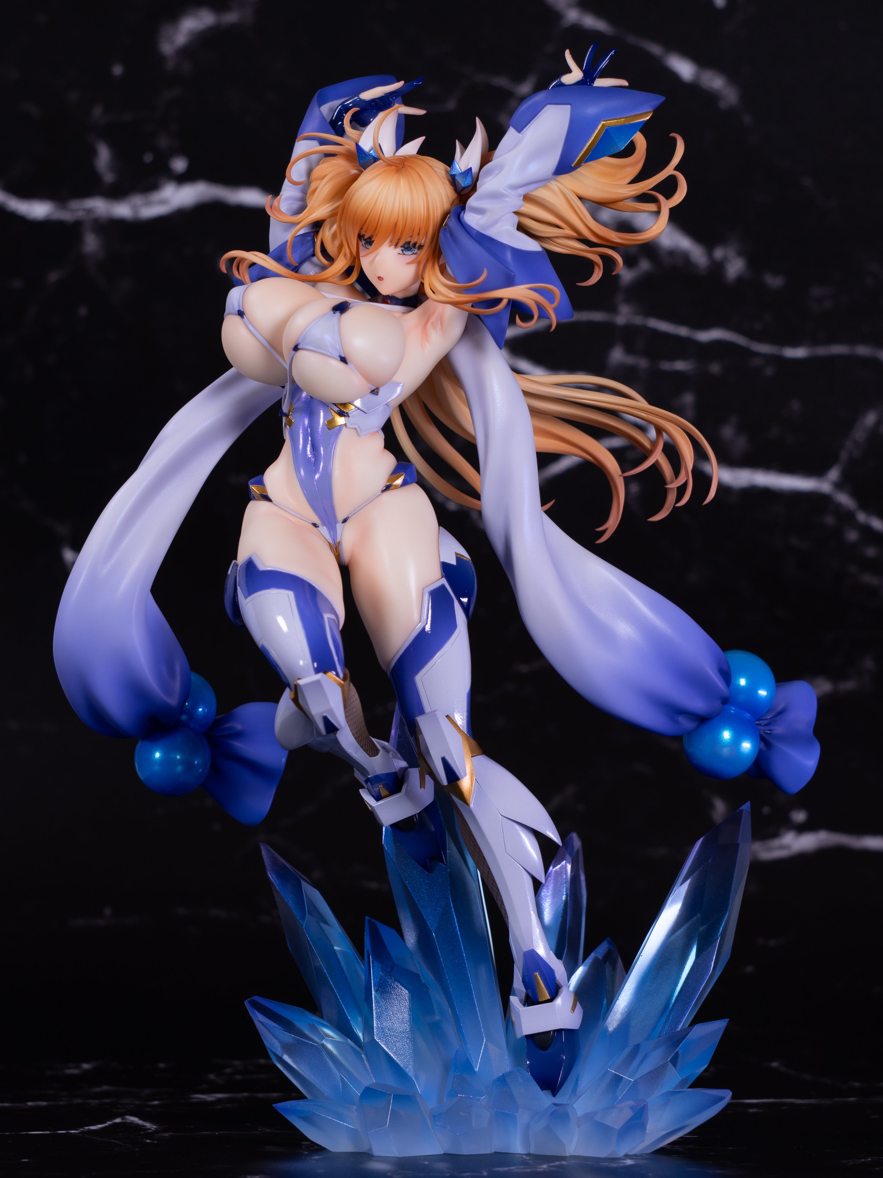 onizaki kirara, taimanin (series), taimanin rpgx, photo (medium), 1girl, blonde hair, breasts, figure, huge breasts