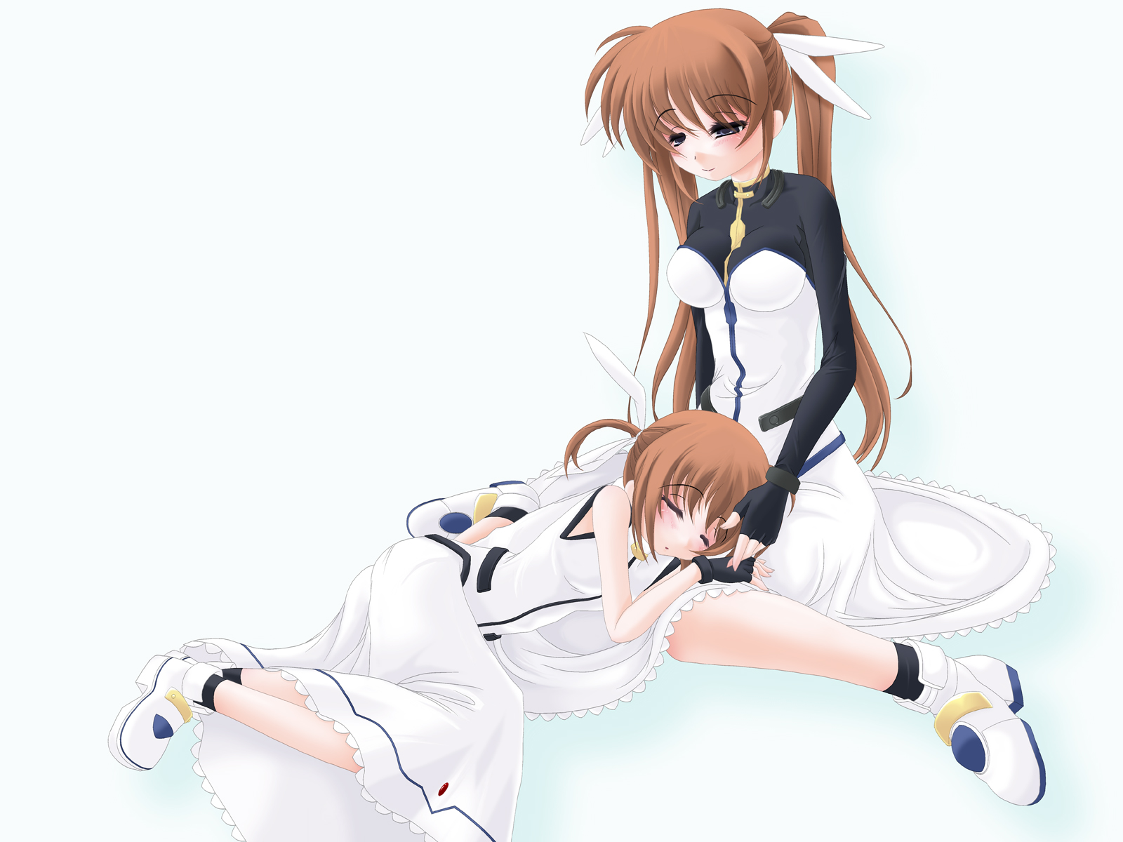 frapowa, takamachi nanoha, lyrical nanoha, mahou shoujo lyrical nanoha, mahou shoujo lyrical nanoha strikers, highres, 00s, dual persona, time paradox