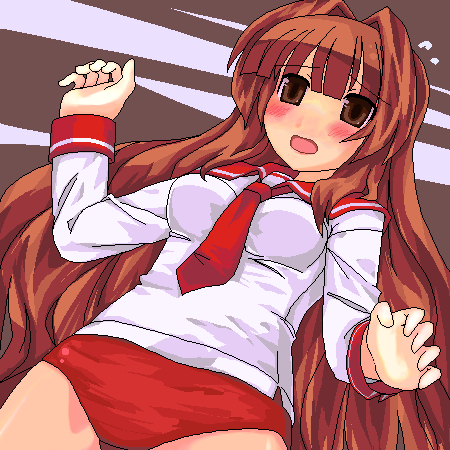 ktsecond, seto sun, seto no hanayome, bad id, bad pixiv id, lowres, 00s, blush, oekaki, panties, school uniform, serafuku, solo, underwear