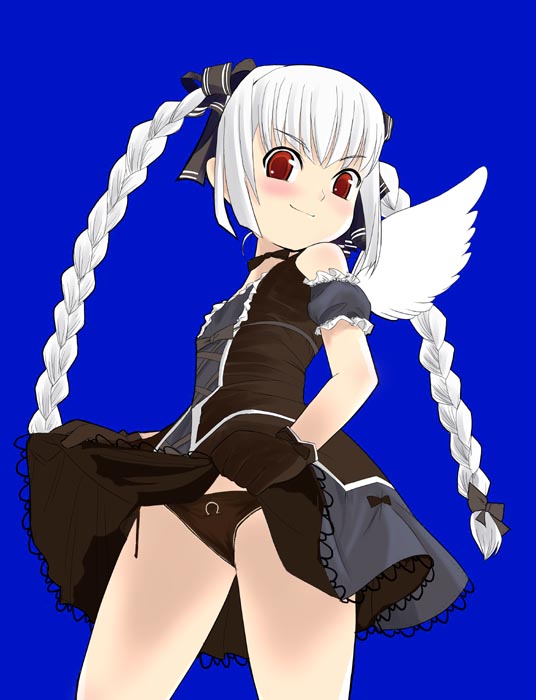 deden, kooh (pangya), pangya, braid, panties, solo, twin braids, twintails, underwear