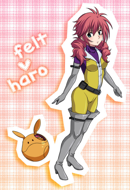 feldt grace, haro, gundam, gundam 00, 00s, boots, elbow gloves, gloves, grey thighhighs, solo, thigh boots, thighhighs