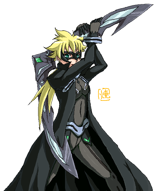 sara gallagher, my-otome, 00s, 1girl, blonde hair, boomerang, breasts, domino mask, female focus, green eyes, mask, medium breasts, solo