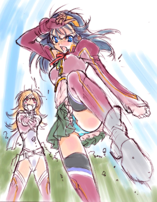 anubituf (simoun), guragief (simoun), simoun, non-web source, 00s, panties, sketch, thighhighs, underwear