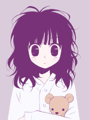 lowres, messy hair, oekaki, pajamas, solo, stuffed animal, stuffed toy, teddy bear
