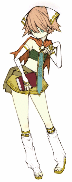 mutsukarasu, original, looking away, white legwear, 1girl, bag, bare shoulders, book, brown hair, cape, closed mouth, contrapposto, elbow gloves, expressionless, fanny pack, female focus, fingerless gloves, full body, gloves, green eyes, hair between eyes, hair ornament, hand up, holding, holding book, leg warmers, legs apart, looking down, midriff, navel, necktie, open-toe shoes, ribbon-trimmed clothes, ribbon trim, sarashi, shoes, short hair, short shorts, shorts, simple background, sketch, solo, standing, white background, white gloves, yellow shorts