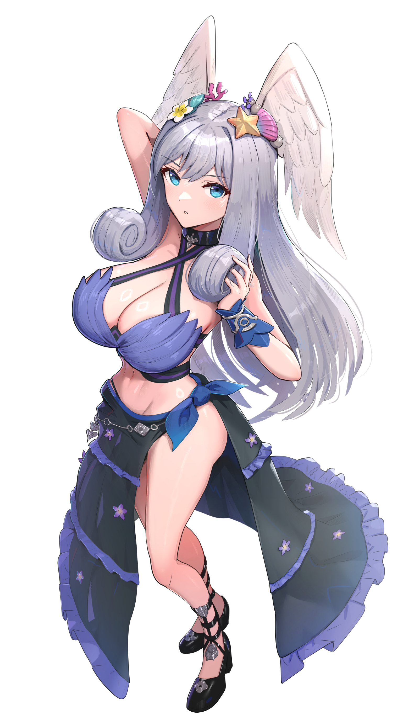 gonzarez, melia antiqua, xenoblade chronicles (series), xenoblade chronicles 1, absurdres, highres, 1girl, alternate costume, breasts, cleavage, large breasts, solo