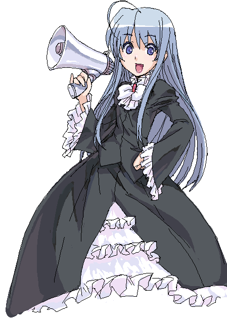 koma (qqq111), anzelotte, night wizard, bad id, bad pixiv id, 00s, 1girl, female focus, megaphone, solo